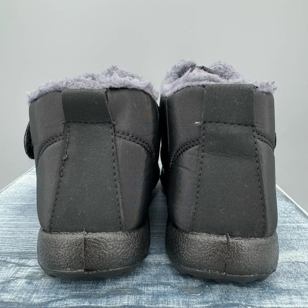 NEW Ablanczoom Boy’s Insulated Snow Boots Black Size 11.5